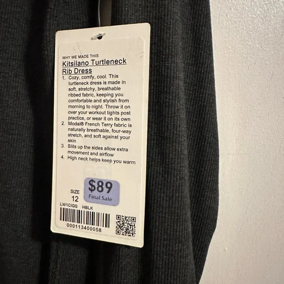 Kitsilano Turtleneck Rib Dress Black Size 12 | NWT $89 - Picture 2 of 3